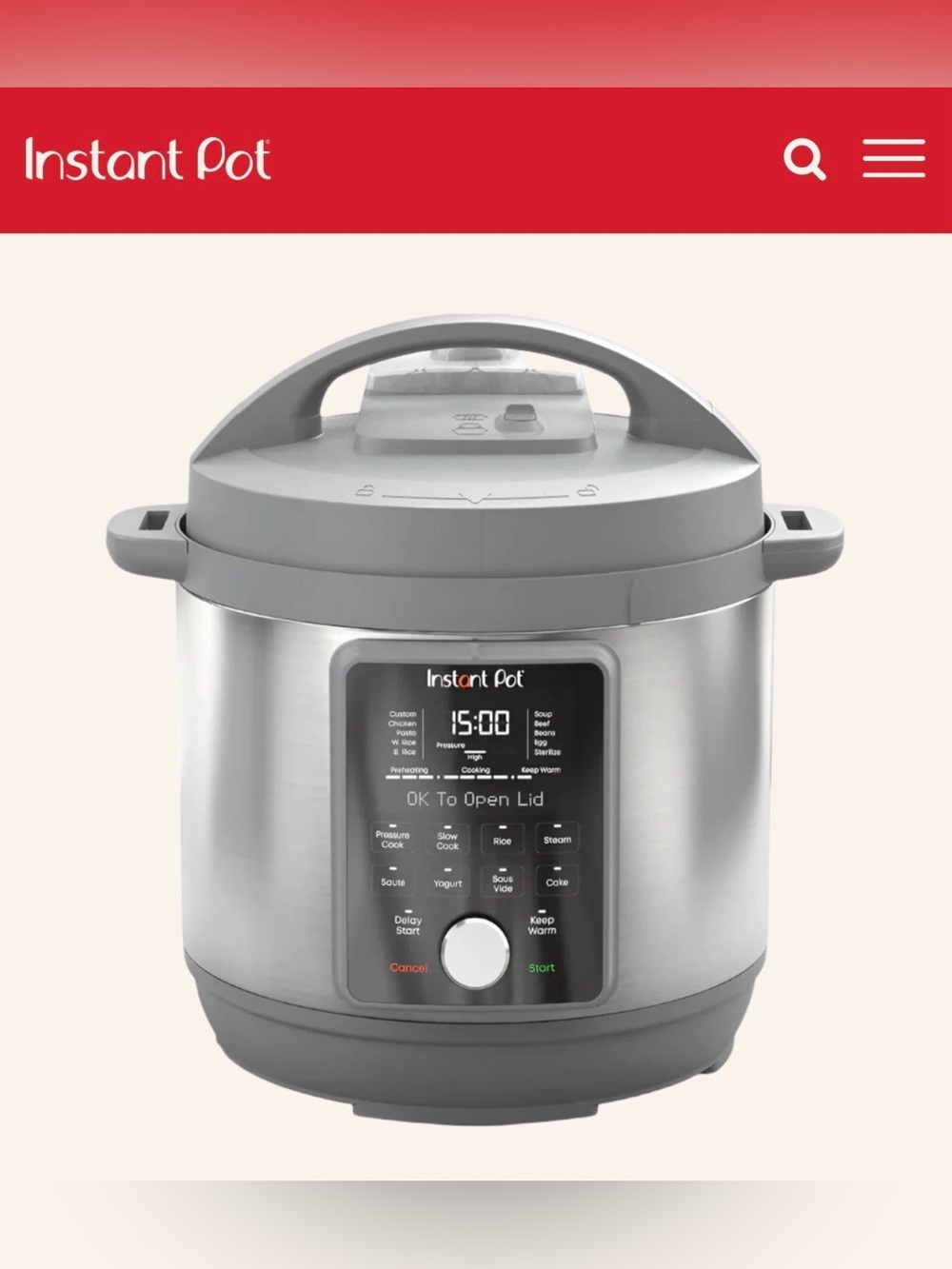 Insta Pot Duo Multi Use Pressure Cooker.  6 Qt.  New In Box